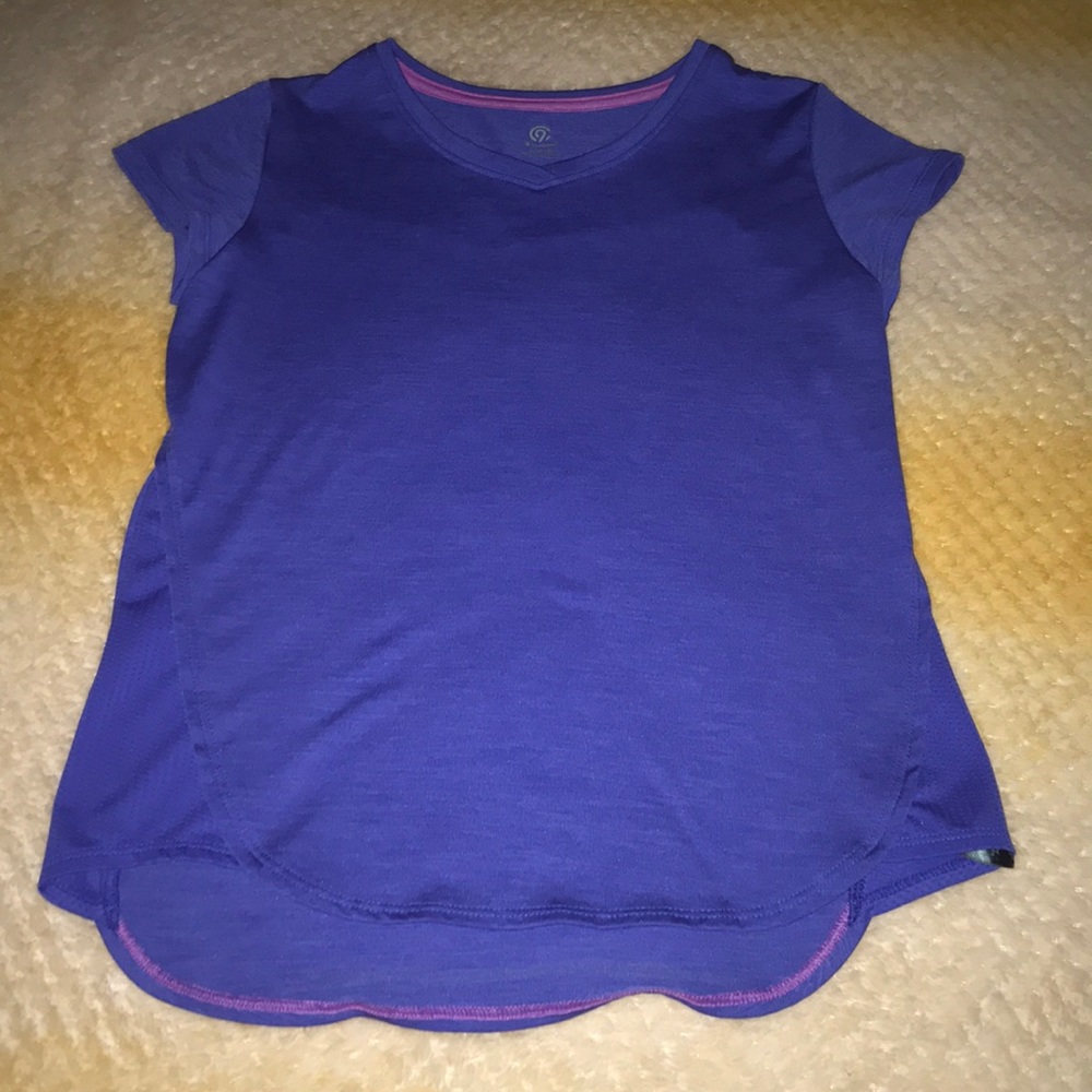 champion blue workout shirt